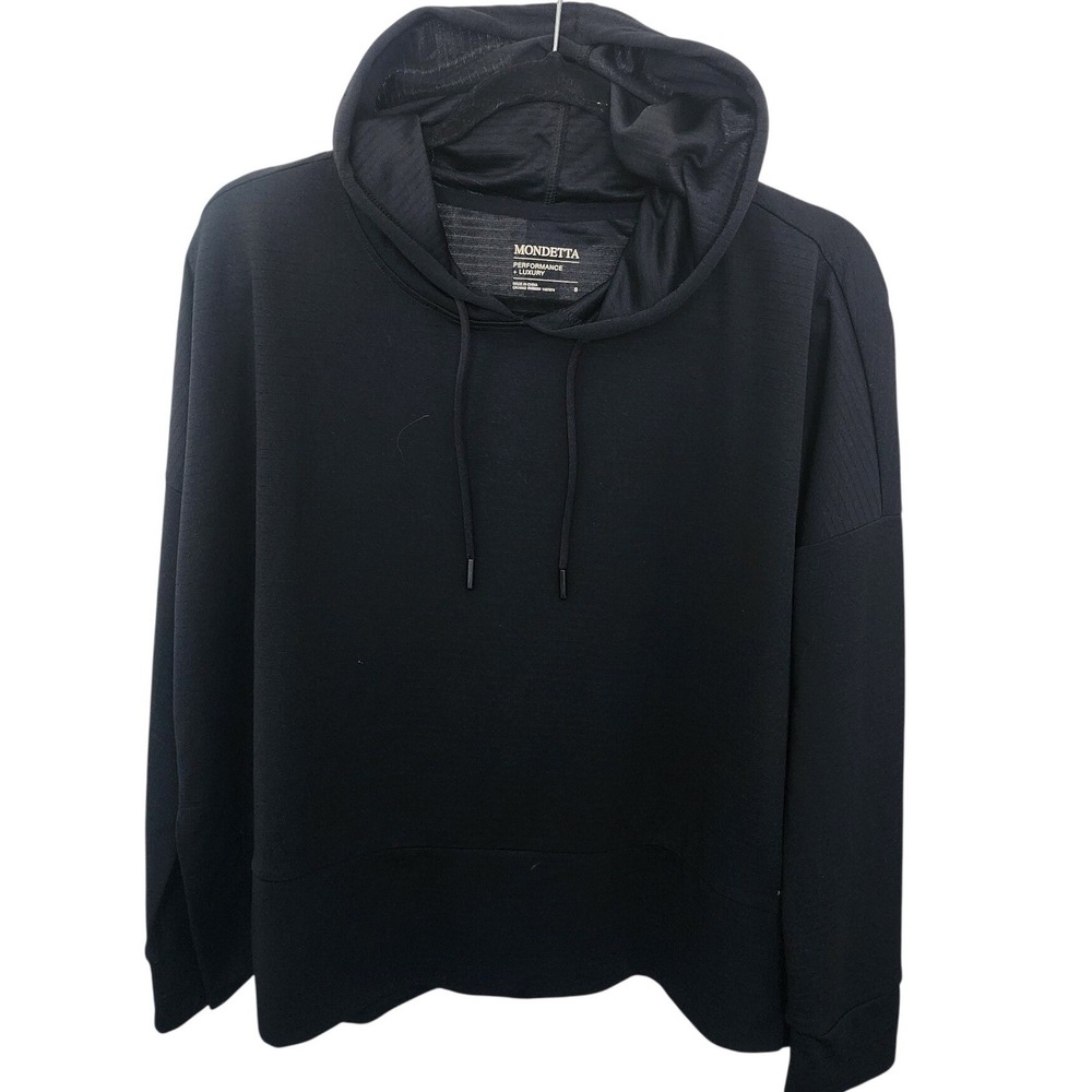 Mondetta Loose fit  Womens Black Textured Hoodie Activewear Sweatshirt S